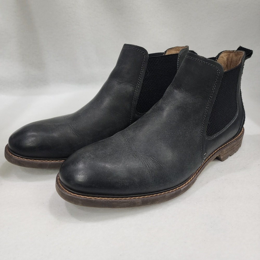 Florsheim Chalet Plain Toe Gore 11964-010 Boots Mens 8 M Black Chelsea Boots